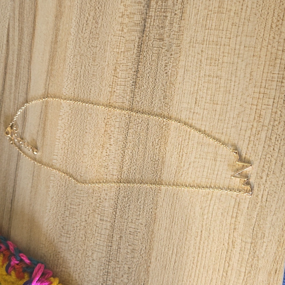 Gold heartbeat pulse dainty necklace costume nurse doctor jewelry